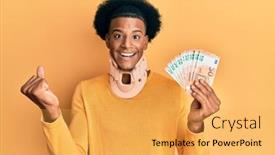  Presentation with cervical - Cool new slide deck with african-american-man-with-afro backdrop and a yellow colored foreground