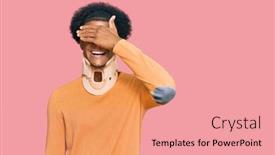  Presentation with cervical - PPT layouts having african-american-man-with-afro background and a coral colored foreground