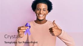  Presentation with afro - Slides enhanced with african-american-man-with-afro background and a coral colored foreground