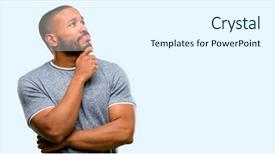  Presentation with populations african american - Cool new slides with african american man with beard backdrop and a sky blue colored foreground