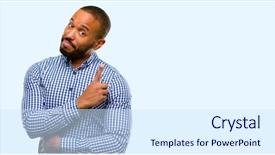  Presentation with african american presenter - Colorful presentation design enhanced with african american man with beard backdrop and a sky blue colored foreground