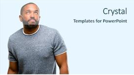  Presentation with african american culture - Presentation theme with african american man with beard background and a  colored foreground