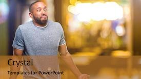  Presentation with african american men - Cool new theme with african american man with beard backdrop and a  colored foreground