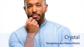  Presentation with beard - Amazing slide set having african american man with beard backdrop and a sky blue colored foreground