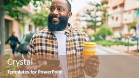  Presentation with beard - Slides featuring african-american-man-with-beard background and a coral colored foreground