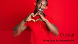  Presentation with love music - Beautiful presentation featuring african-american-man-with-braids backdrop and a crimson colored foreground
