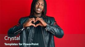  Presentation with american heart - Slide set consisting of african-american-man-with-braids background and a tawny brown colored foreground