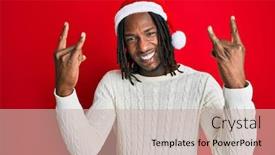  Presentation with christmas music - Amazing slide deck having african-american-man-with-braids backdrop and a mint green colored foreground