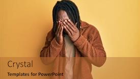  Presentation with vision - Colorful theme enhanced with african-american-man-with-braids backdrop and a red colored foreground