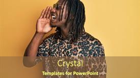  Presentation with hand print - Theme having african-american-man-with-braids background and a tawny brown colored foreground