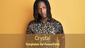  Presentation with animal print - PPT theme with african-american-man-with-braids background and a tawny brown colored foreground