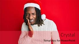  Presentation with african american dental - Presentation theme having african-american-man-with-braids background and a red colored foreground