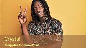  Presentation with animal print - Beautiful slide set featuring african-american-man-with-braids backdrop and a tawny brown colored foreground