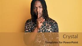  Presentation with animal print - Theme with african-american-man-with-braids background and a gold colored foreground
