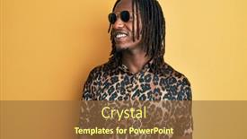  Presentation with animal print - Presentation theme enhanced with african-american-man-with-braids background and a tawny brown colored foreground