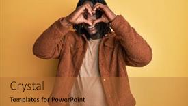  Presentation with american heart - Slide set with african-american-man-with-braids background and a red colored foreground