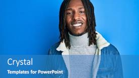  Presentation with denim - Presentation featuring african-american-man-with-braids background and a teal colored foreground