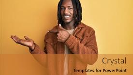  Presentation with retro - Amazing presentation design having african-american-man-with-braids backdrop and a gold colored foreground
