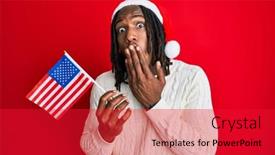  Presentation with usa flag - Presentation theme consisting of african-american-man-with-braids background and a red colored foreground