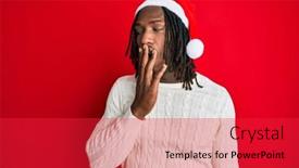  Presentation with sleepiness - Slide set having african-american-man-with-braids background and a red colored foreground