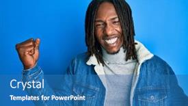  Presentation with proud american - Amazing presentation theme having african-american-man-with-braids backdrop and a teal colored foreground