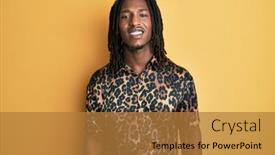  Presentation with animal print - Audience pleasing slide set consisting of african-american-man-with-braids backdrop and a gold colored foreground