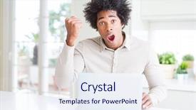  Presentation with african american talent show - Slide set enhanced with african american man working using background and a  colored foreground