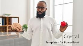  Presentation with american heart - Slide deck consisting of african-american-man-working background and a lemonade colored foreground