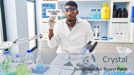  Presentation with cruelty - Theme featuring african-american-man-working background and a light blue colored foreground