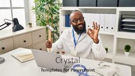  Presentation with medical hammer - Slide set enhanced with african-american-man-working background and a soft green colored foreground