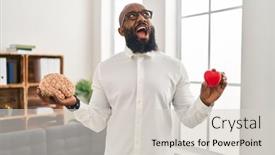  Presentation with american heart - PPT layouts consisting of african-american-man-working background and a lemonade colored foreground