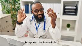  Presentation with dietitian - Presentation theme with african-american-man-working background and a light gray colored foreground