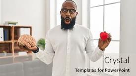  Presentation with american heart - Slides featuring african-american-man-working background and a lemonade colored foreground