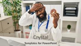  Presentation with dietitian - Presentation theme consisting of african-american-man-working background and a soft green colored foreground