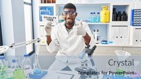  Presentation with cruelty - PPT layouts consisting of african-american-man-working background and a light blue colored foreground