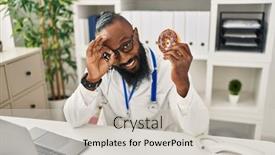  Presentation with dietitian - Theme featuring african-american-man-working background and a light gray colored foreground