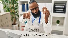  Presentation with dietitian - PPT layouts consisting of african-american-man-working background and a soft green colored foreground