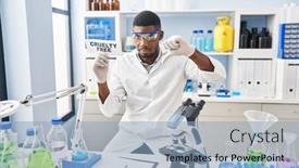  Presentation with cruelty - Presentation theme having african-american-man-working background and a light blue colored foreground