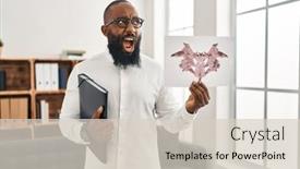  Presentation with psychology anger - Presentation theme having african-american-man-working background and a lemonade colored foreground