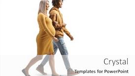  Presentation with walking together - Presentation theme featuring african-american-man background and a white colored foreground