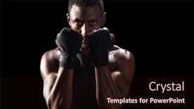  Presentation with boxing - Presentation theme consisting of african-american-man and a wine colored foreground