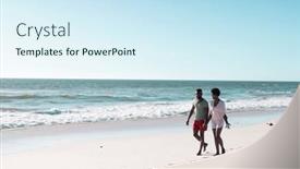  Presentation with togetherness - Slides having african-american-mid-adult-couple background and a cool aqua colored foreground