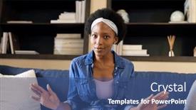  Presentation with decor - Theme consisting of african-american-mid-adult-woman background and a ocean colored foreground