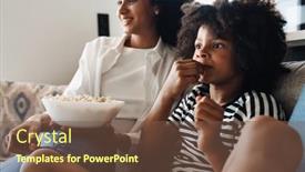  Presentation with african american - PPT layouts enhanced with african-american-mom-and-son background and a tawny brown colored foreground