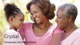  Presentation with generation family farm - Beautiful slides featuring african american motehr - multi-generation family in park backdrop and a coral colored foreground