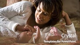  Presentation with mother child - PPT layouts consisting of african american mother admiring her background and a tawny brown colored foreground
