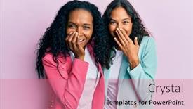  Presentation with scandal - PPT theme enhanced with african-american-mother-and-daughter background and a coral colored foreground
