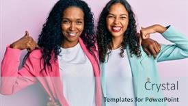  Presentation with african american business - Beautiful PPT layouts featuring african-american-mother-and-daughter backdrop and a light blue colored foreground