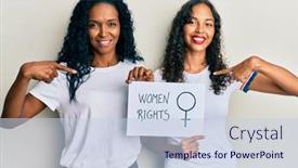  Presentation with women rights - Colorful slide set enhanced with african-american-mother-and-daughter backdrop and a lemonade colored foreground