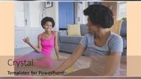  Presentation with sacrifice - Presentation featuring african-american-mother-and-daughter background and a coral colored foreground